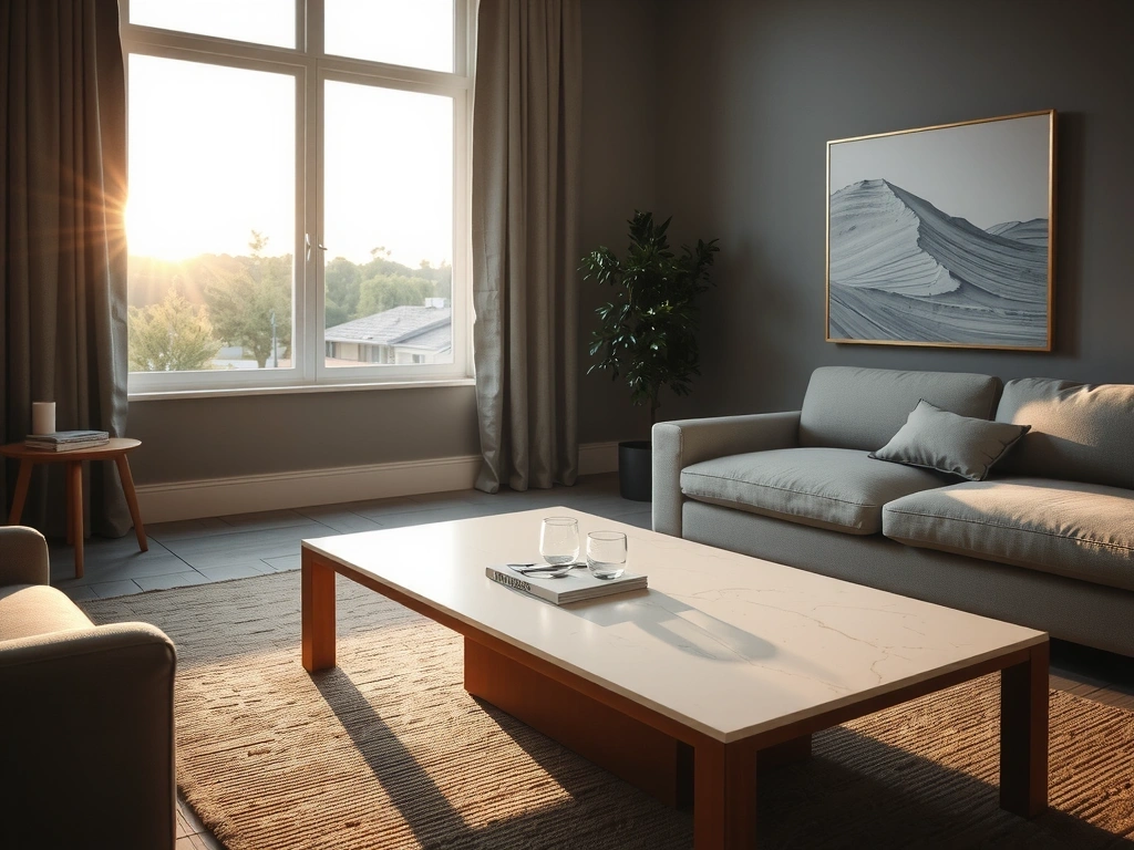 Interior minimalista con luz natural en cleansoro