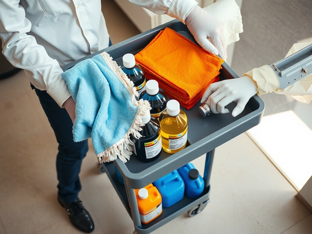 Organización de materiales de limpieza