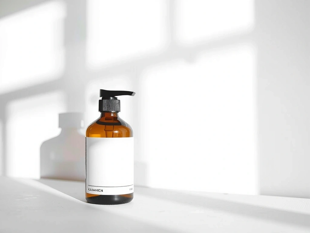 Botella con etiqueta minimalista